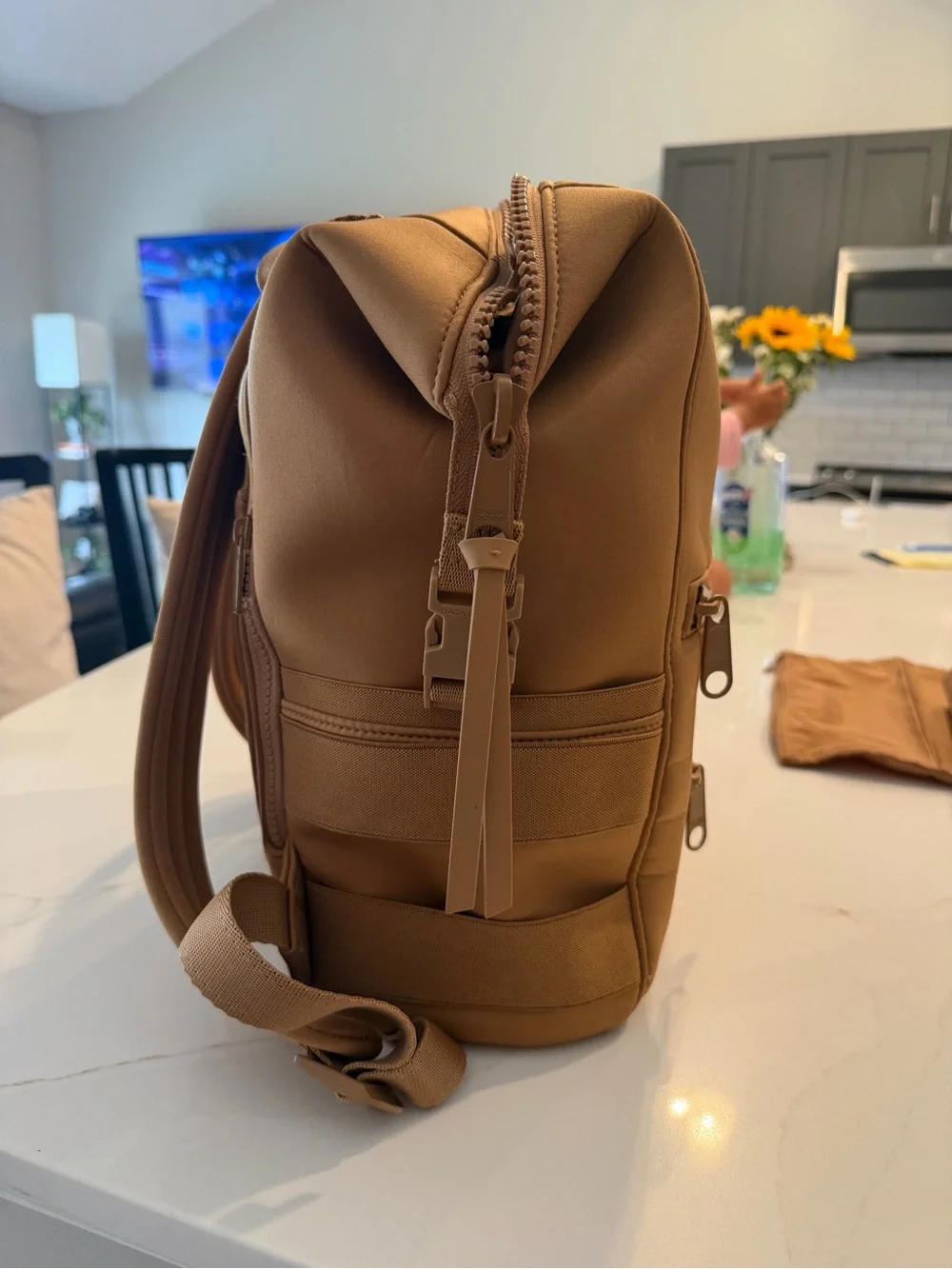 Dagne Dover Diaper Bag Backpack in Camel